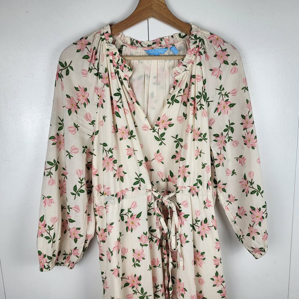Draper James Kellie Babydoll in Floral Magnolia Dress w/ Billowing Sleeves | L - Picture 4 of 15